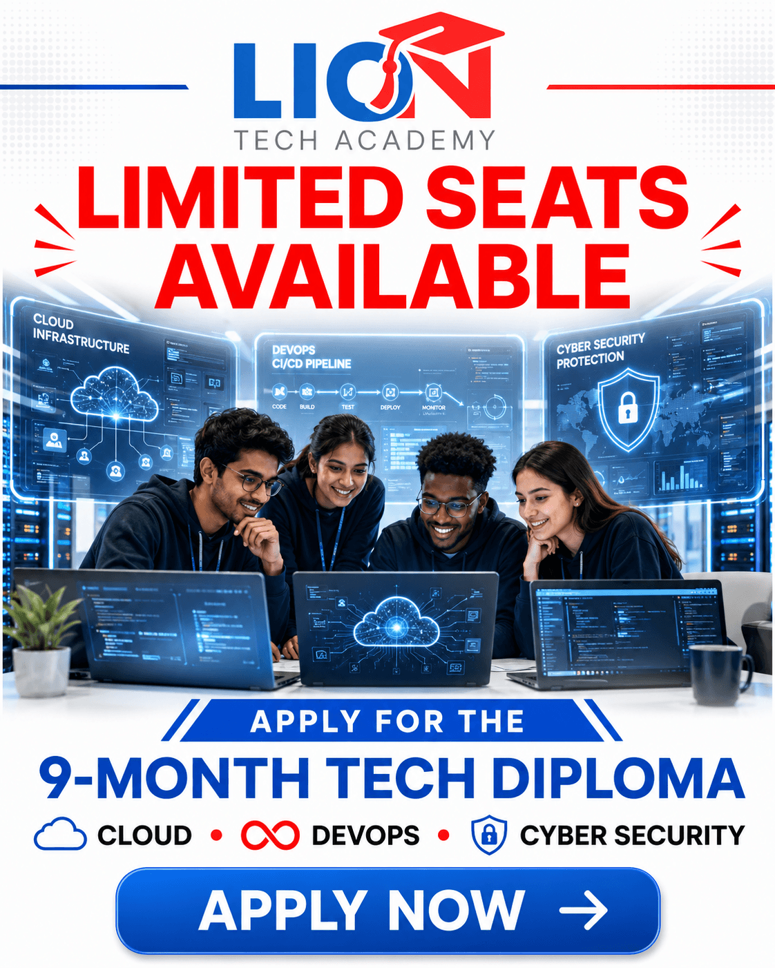 LionTech Academy 9-month tech diploma promotion