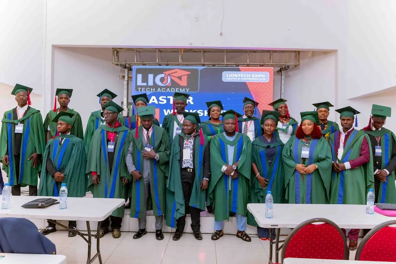 LionTech Academy graduates gathered during a graduation ceremony